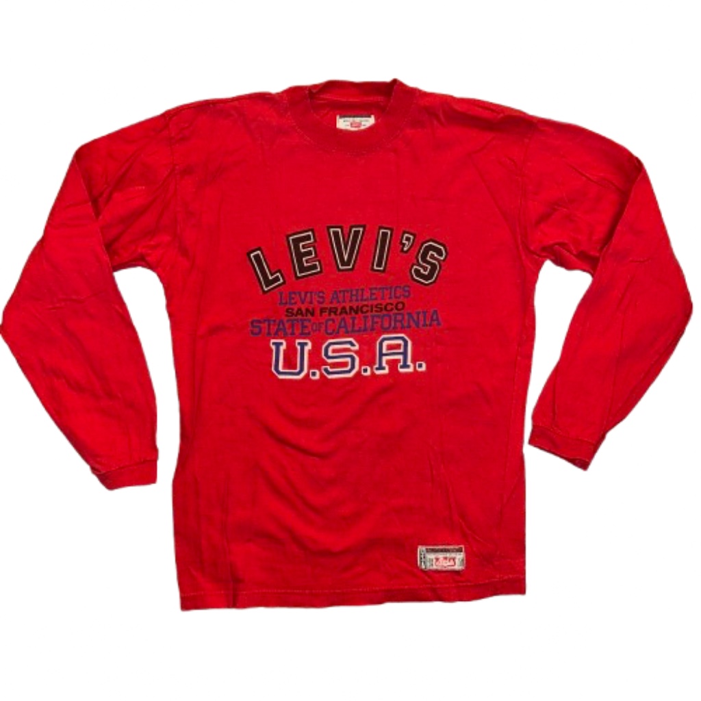 Levi's Men's Long Sleeved Crewneck Shirt Red Sweatshirt